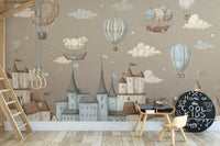 Enchanted castles and balloons design

