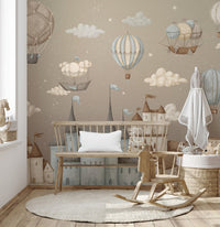 Magical castles and balloons mural
