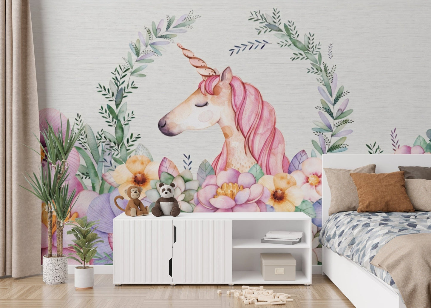 Dreamy Unicorn Garden Wallpaper B594
