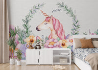 Dreamy Unicorn Garden Wallpaper B594
