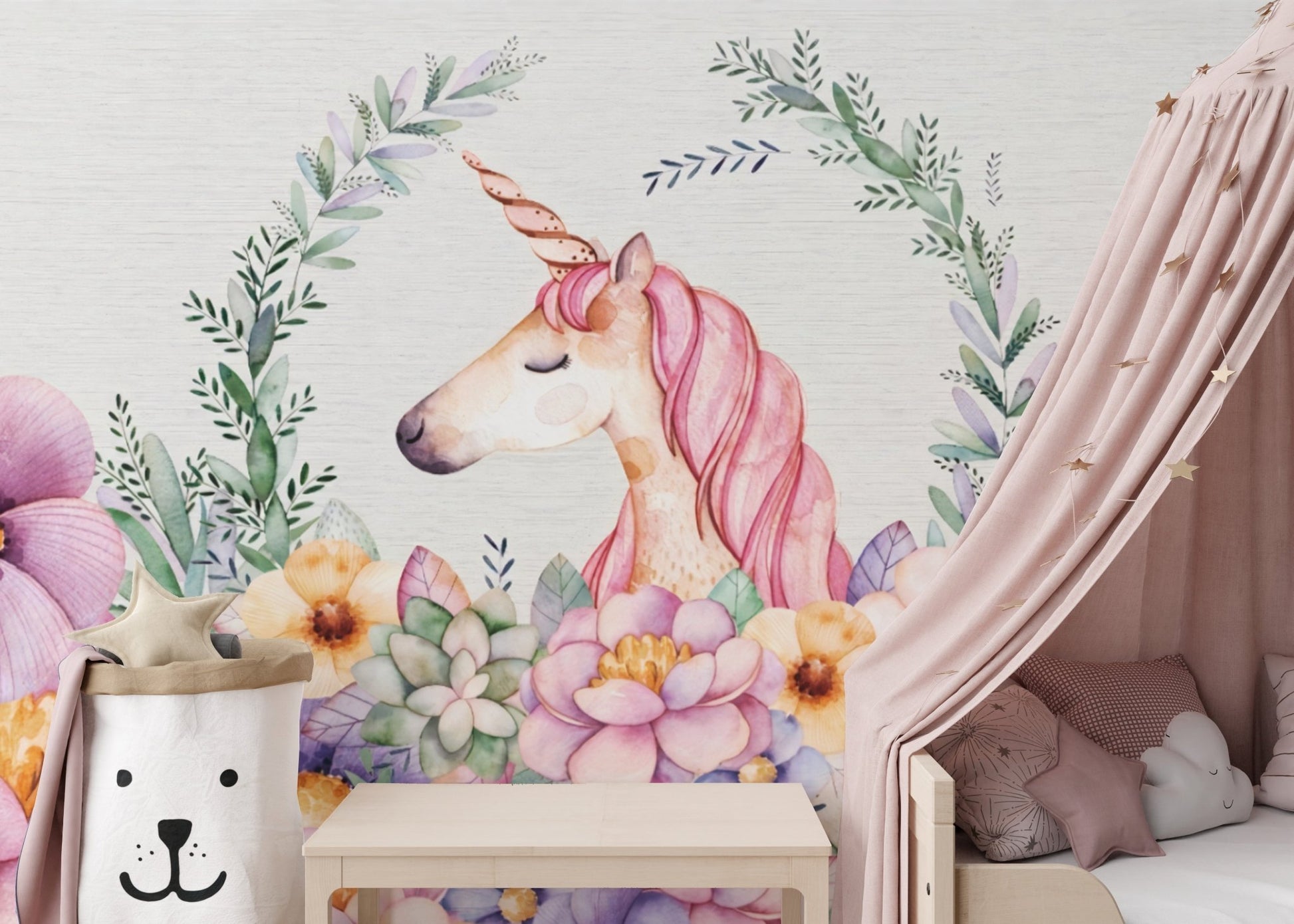 Fantasy Creature and Floral Wall Mural B594
