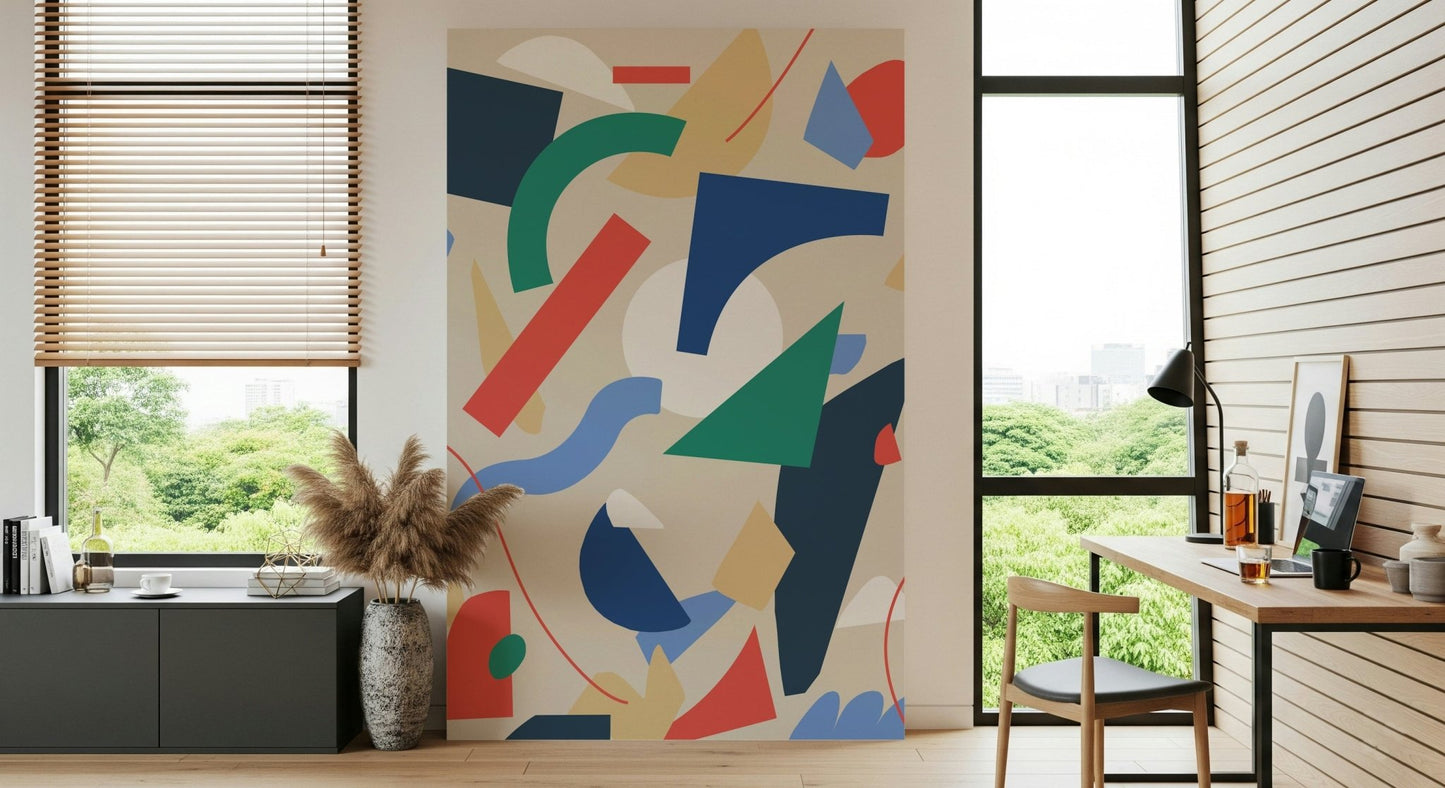 An artistic magical realm mural on minimalist wallpaper., GD5384