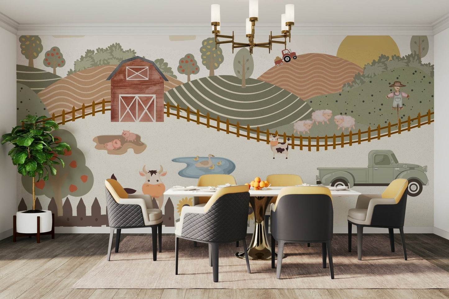 Farm Life Fun Wall Mural