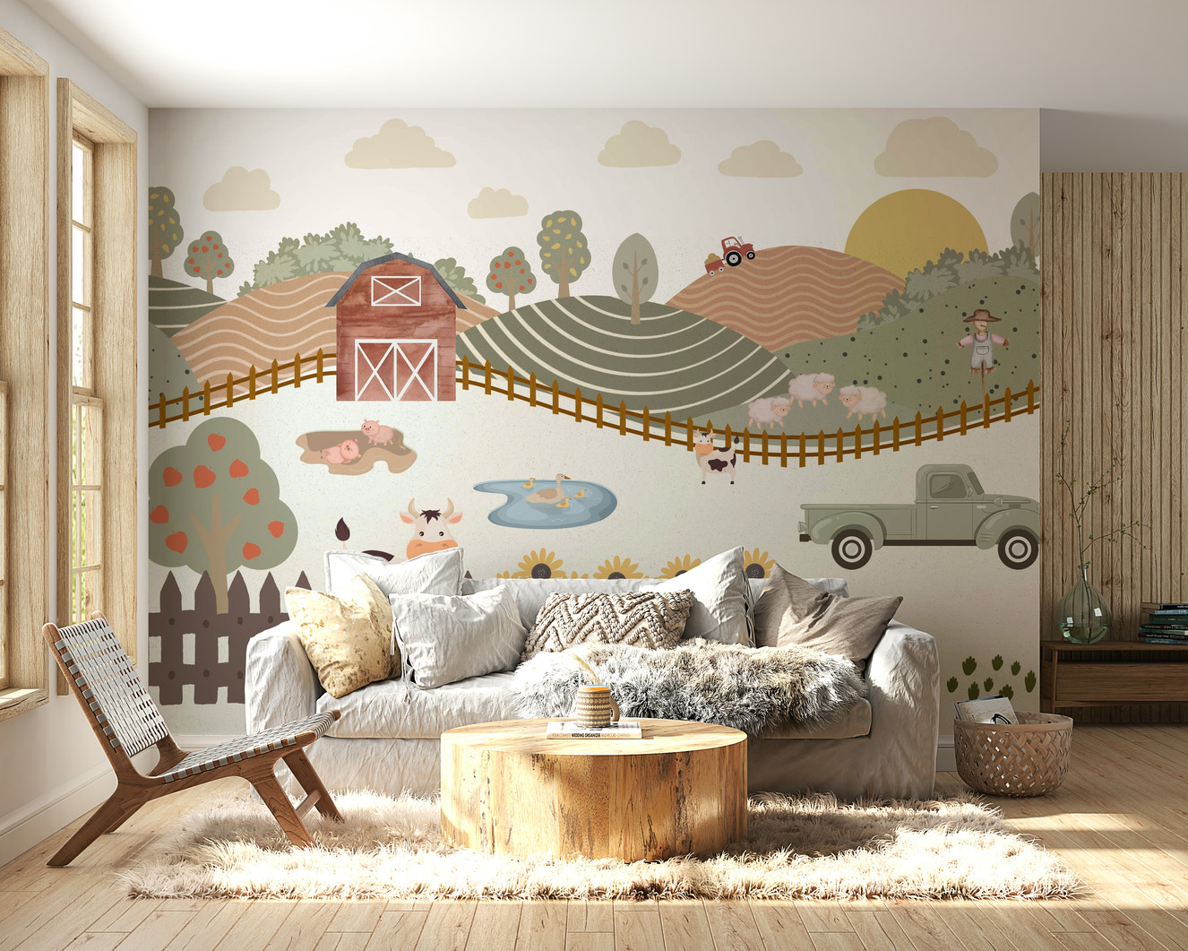 Farm Life Fun Wall Mural