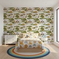 Nursery wall covering, adorable animals, Farmhouse Charm design.