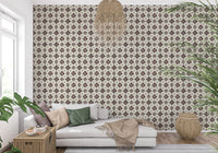 Geometric flower wall mural for office interior design