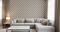 Symmetrical floral wallpaper for living room wall decor