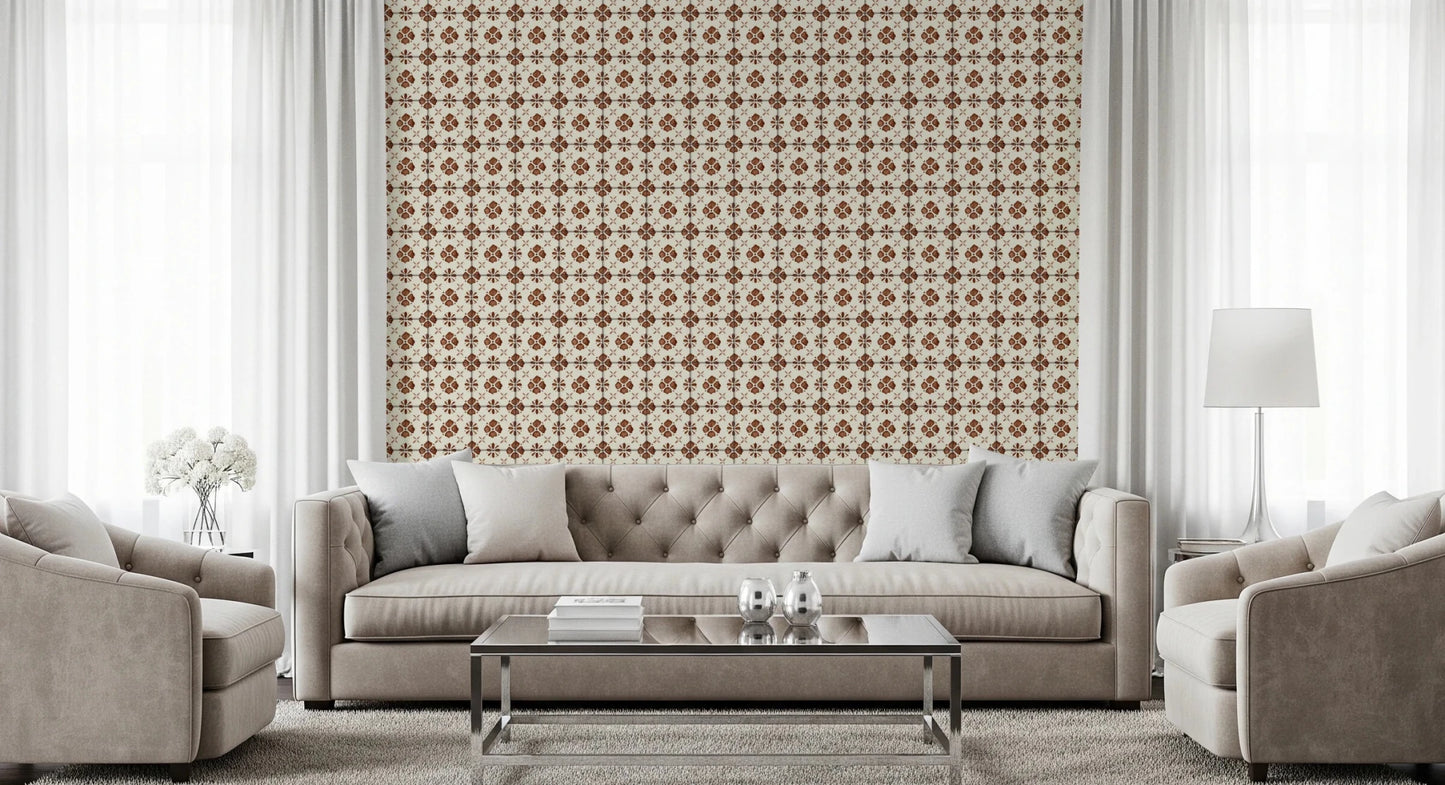 Rustic brown patterned wallpaper for dining area wall decor, GD8387