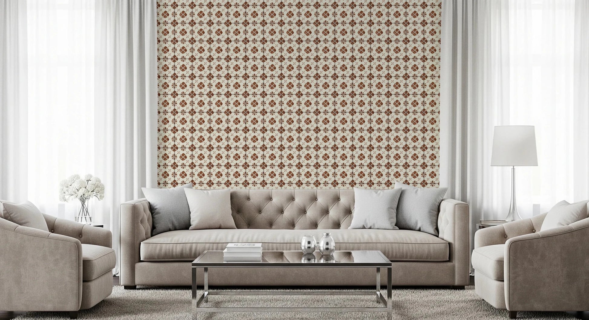 Rustic brown patterned wallpaper for dining area wall decor, GD8387
