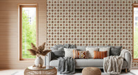 Traditional clay-toned tile design wall mural for home styling, GD8387