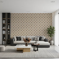 Terracotta geometric tile wall mural for bathroom decor, GD8387