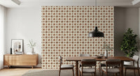 Terracotta floral tile wallpaper for kitchen backsplash decor, GD8387