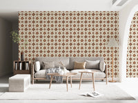 Earthy brown botanical wall mural for warm living spaces, GD8387