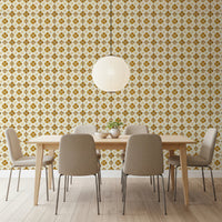 Symmetrical flower wallpaper for bedroom feature walls