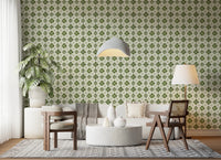 Geometric flower wall mural for office interior design