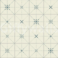 Navy blue geometric farmhouse pattern wall mural.
