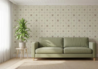 Farmhouse Delicate Backsplash Choco Wallpaper for a laundry room.