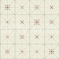 Warm clay tone backsplash mural with starburst detail.