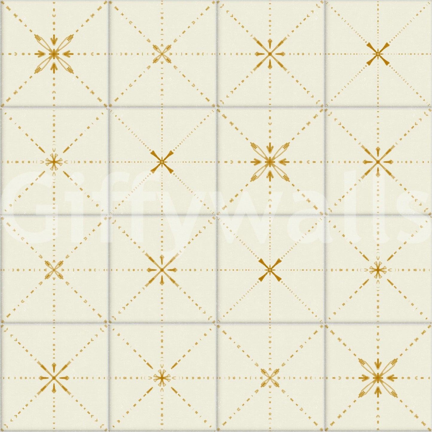 Vintage gold star pattern farmhouse wall covering.
