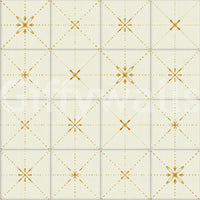 Vintage gold star pattern farmhouse wall covering.