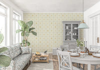 Metallic gold effect starburst pattern wall decor.