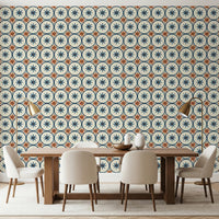 Classic geometric backsplash wallpaper for a kitchen wall mural.