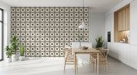 Classic geometric backsplash wallpaper for a kitchen wall mural.