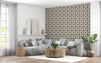 Farmhouse Timeless Backsplash Choco Wallpaper star pattern.