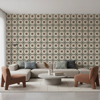 Farmhouse Timeless Backsplash Clay Wallpaper star pattern.