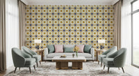 Farmhouse Timeless Backsplash Gold Wallpaper for a laundry room., GD8409