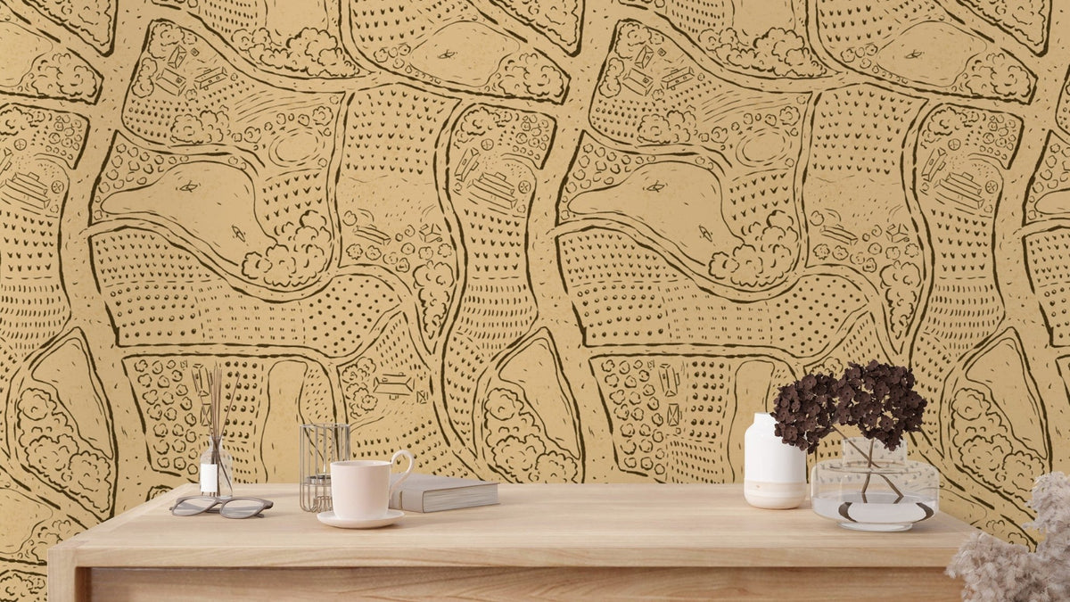Scenic farmland roadtrip wallpaper for rustic, countryside decor. RNM3, RNM35
