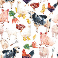 Charming hen and chicks Farmyard Friends peel and stick wallpaper.