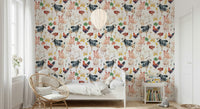 Farmyard Friends wallpaper for walls featuring chickens and roosters.