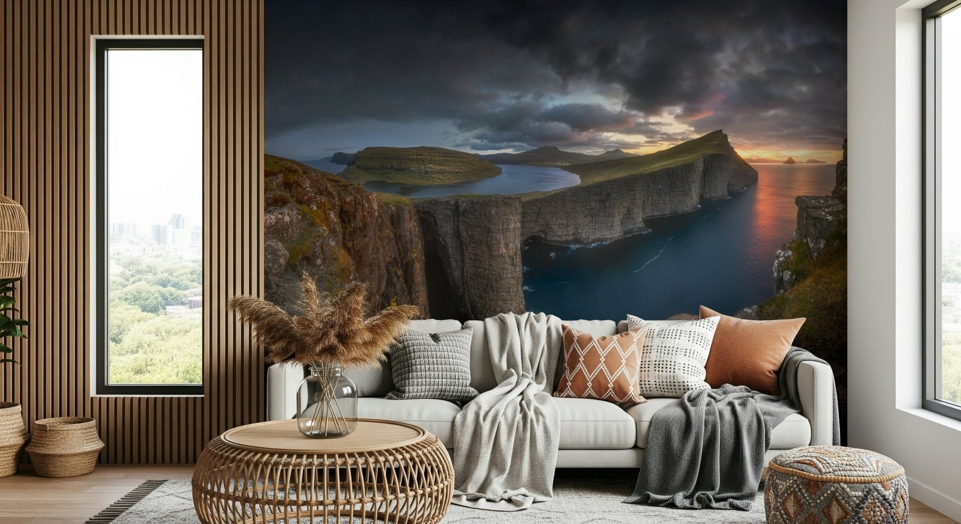 A serene majestic coastal wall mural for your decor.