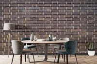 Brown faux brick wallpaper mural for rustic wall decor., brick-05