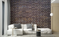 Faux Bricks Brown Wallpaper Mural - Giffywalls, brick-05