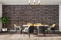 Textured faux bricks wallpaper in a classic brown design., brick-05