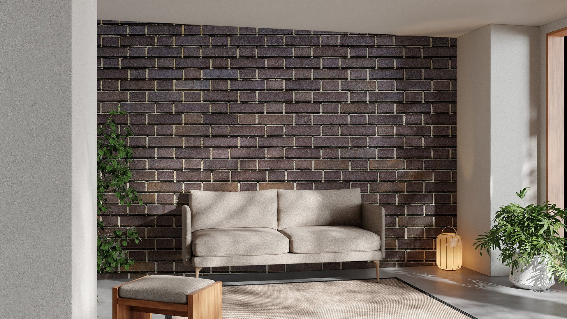 Faux Bricks Brown Wallpaper Mural - Giffywalls, brick-05