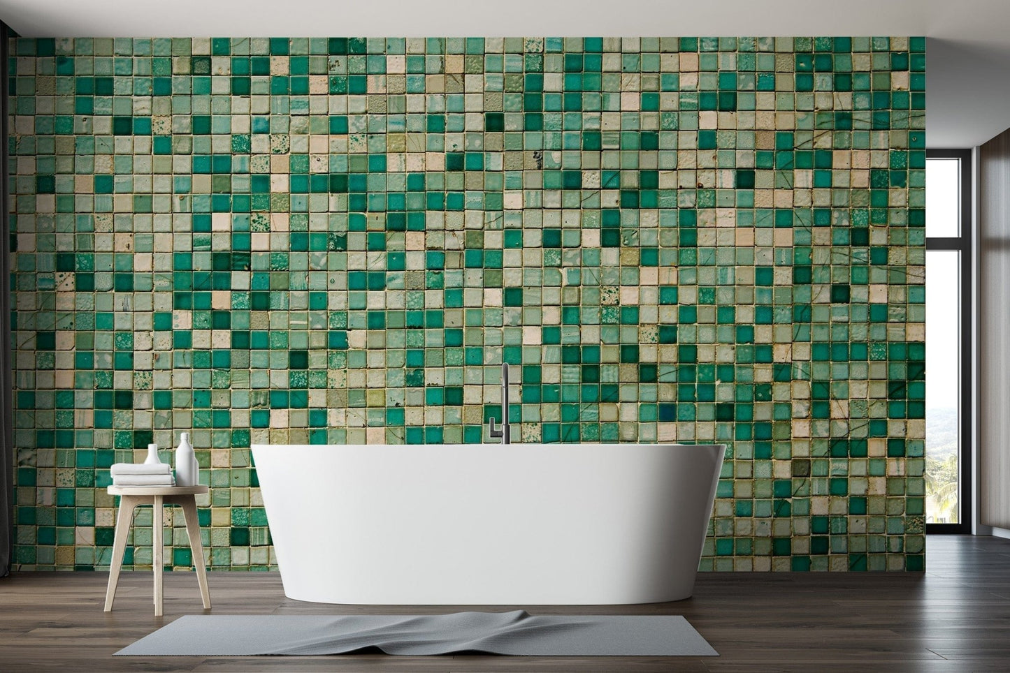 Faux Mosaic Wallpaper Mural - Giffywalls Tile-2