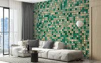 Faux Mosaic Wallpaper Mural - Giffywalls Tile-2