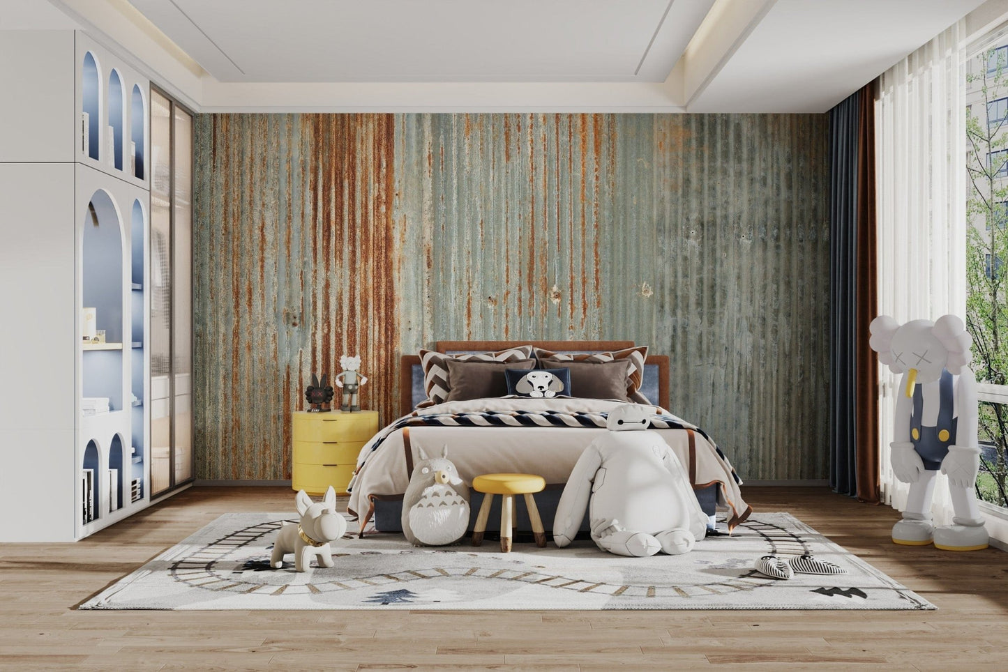 Faux Rust Metallic Wallpaper Mural - Giffywalls