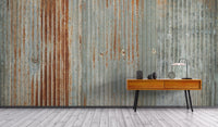 Faux rust metallic wallpaper mural design
