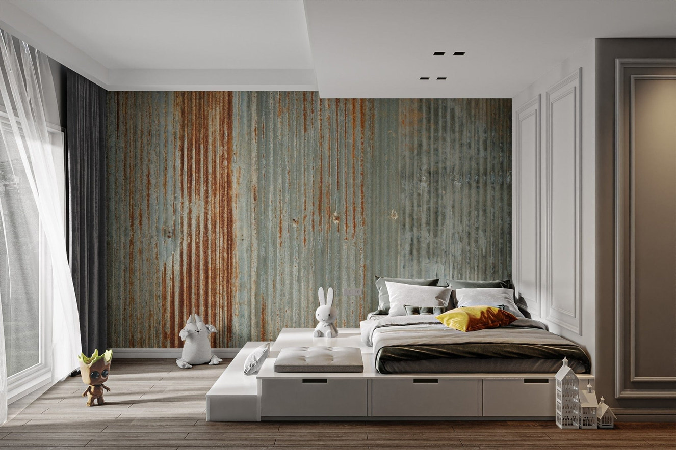 Faux Rust Metallic Wallpaper Mural