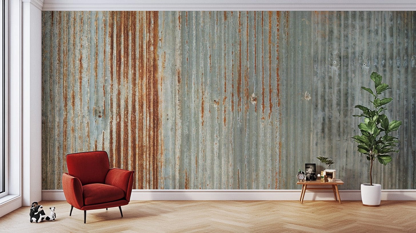 Faux Rust Metallic Wallpaper Mural - Giffywalls