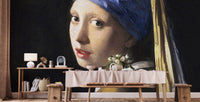 Vibrant pearl earring girl wall mural art

