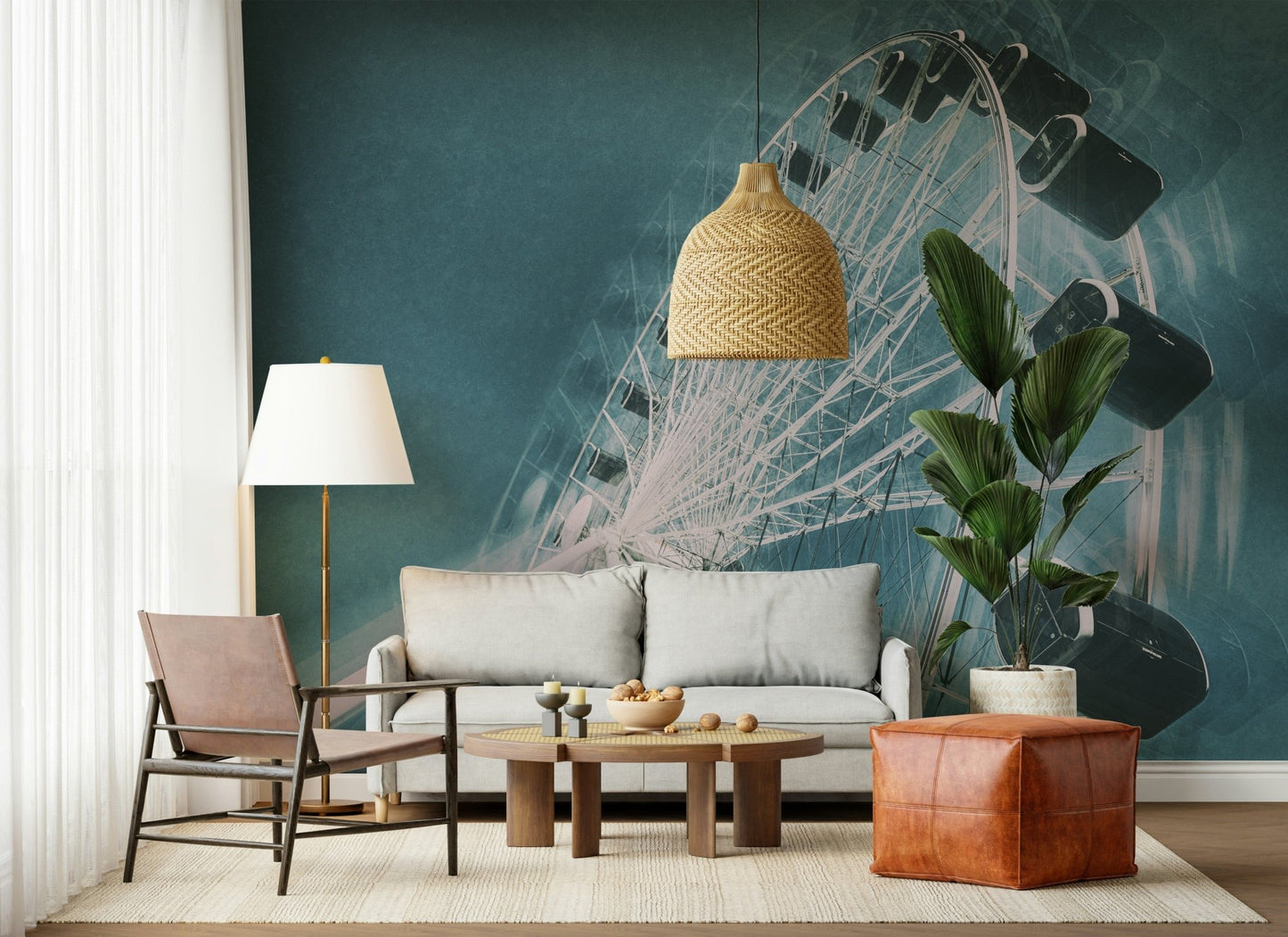 An artistic soft focus urban mural on scenic wallpaper., GD5953