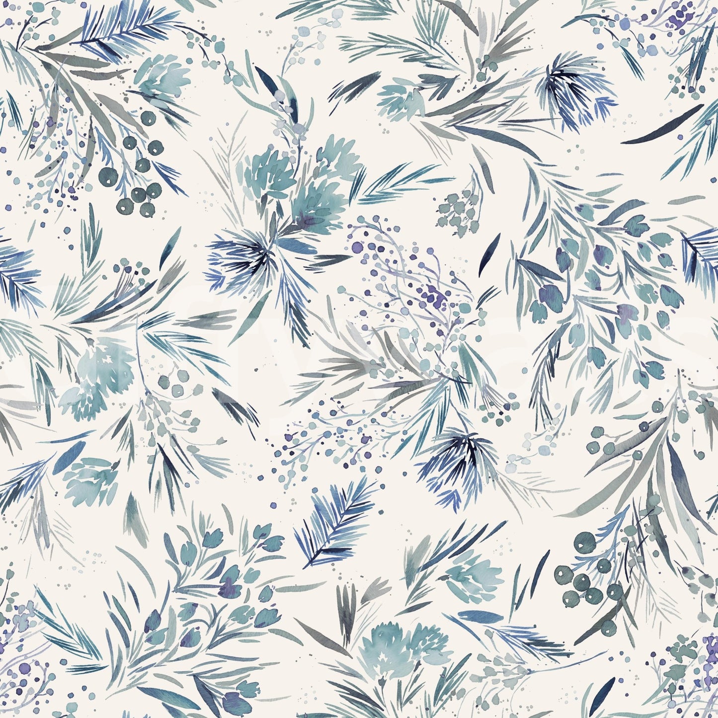 Elegant blue mural wallpaper

