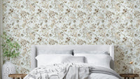 Gold floral wall mural

