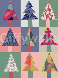 Festive Forest wall mural for a boutique hotel suite or guest room.