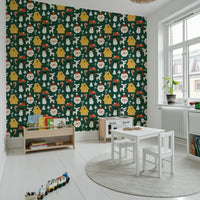 Playful reindeer on the Festive Friends Forever Wallpaper design.